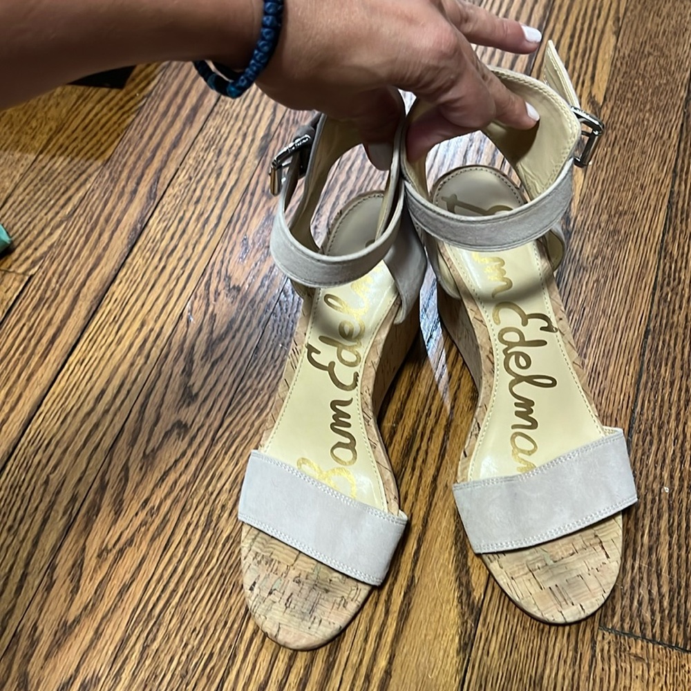 Sam Edelman dusty pink wedge sandals